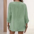 thumbnail image 4 of Camisa superior para mujer Camisa suelta con cuello en V Camisas con botones Blusa supersuave de un solo pecho FLhrweasw Nuevo, 4 of 7