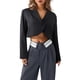 thumbnail image 3 of Txlixc Chaqueta deportiva femenina, solapa de manga larga, solapa delantera abierta, chaqueta de otoño de color sólido Txlixc moda, 3 of 9