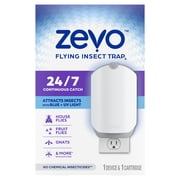 Zevo Flying Insect Indoor Fly Trap Full Size: Easy, Mess-Free Solution - Light Trap Catches & Kills House Flies, Fruit Flies, Gnats, More (1 Plug in Device & 1 Cartridge)