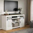 thumbnail image 4 of RoyalCraft TV Stand for 65+ Inch TV: Farmhouse Entertainment Center with Storage, Wood TV Console Cabinets with Sliding Barn Door, Tall Media with Adjustable Shelves for Living Room, Ivory & Oak, 4 of 16