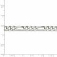 thumbnail image 2 of Sterling Silver 7.5mm Polished Flat Figaro Chain Bracelet - 10.5 Grams - 9 Inch, 2 of 2