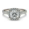 thumbnail image 2 of 2 Carat Moissanite Halo Engagement Ring 925 Silver, 14K Gold Plated, Round Cut, 2 of 6