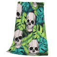 thumbnail image 3 of Bingfone Skull And Palm Leaves Print Flannel Fleece Blanket Throw Blanket For Bed,Sofa,Couch,Travel,Camping(60"X50"), 3 of 9