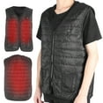 thumbnail image 2 of 3-Level Heat Control USB Heated Vest, Black XXL, Electric Thermal Warm Jacket for Outdoor Comfort, 2 of 8