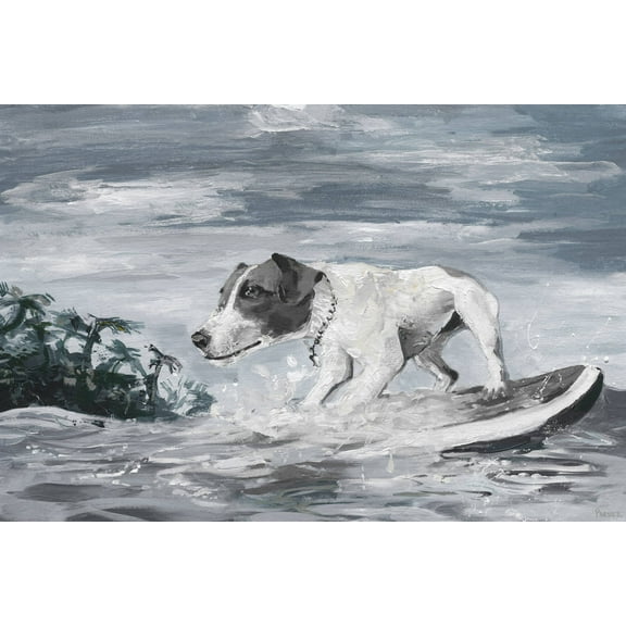 Parvez Taj Surfing Dog Canvas Wall Art