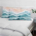 thumbnail image 4 of Aqua Coastal Beach Throw Pillow Cover, Pillowcase Protectors with Zipper, Breathable Decorative Lumbar Pillow Case Cover, Modern Oil Painting Nautical Pillow Shams for Couch Sofa 12x20Inch, 4 of 8