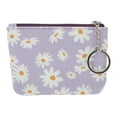 thumbnail image 4 of Unique Bargains 1 Pc Coin Purse Wallet Portable Two Zippered Pockets Floral Coin Purse Pouch Purple, 4 of 5