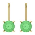 thumbnail image 3 of Clara Pucci 1.5 ct Brilliant Round Cut Drop Dangle VVS1 Genuine Conflict free Green Zircon Solid 18K Yellow Gold Designer Everyday Earrings Lever Back, 3 of 5