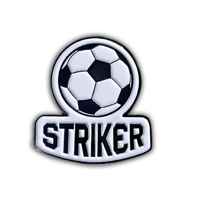 STRIKER Épinglette de SOCCER - Épinglette de Récompense en Émail pour Fans de Ballon de SOCCER pour STRIKERS - 3 cm x 3,25 cm