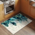 thumbnail image 2 of Non-Slip Rug Pad Rugs Watercolor Realistic Peacock Feathers Rectangle Area Rugs 2x3Ft Soft Carpet Pads for Living Room Kids Room, Teal Art, 2 of 9