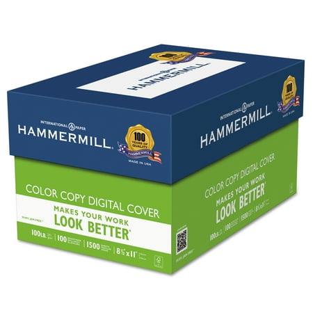 Hammermill Copier Digital Cover Stock  100 lbs.  8 1/2 x 11  Photo White  1500 Sheets
