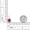 thumbnail image 4 of Gem Stone King 4.40 Ct Oval Red Created Ruby 925 Sterling Silver Pendant, 4 of 5