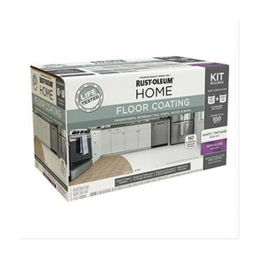 Rust-Oleum HOME Semi-Gloss White Tint Base Floor Coating Kit 1 qt
