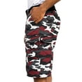 thumbnail image 5 of G-Style USA Men's Relaxed Fit Belted Camo Cargo Shorts - Burgundy/White - 30, 5 of 6