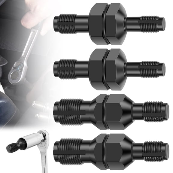 AEVXKHI 4 Pack Spark Plug Thread Chaser Tool, Carbon Steel with 13/16" Hex Head Spark Plug Tap Kit for Cleaning and Thread Repair