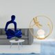 thumbnail image 2 of Figura de pensador abstracto,Estatua de pensador abstracto,decoración para el hogar,Estatua de bola de cristal,Estatuas de bolas de cristal para decoración del hogar,escritorio, 2 of 8