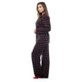 thumbnail image 2 of #FollowMe Printed Microfleece Button-Front PJ Pant Set with Socks  Soft & Stylish Sleepwear (Black - Holiday Tree & Snowflake, Small), 2 of 4