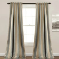 Lush Decor Julia Stripe Room Darkening 84" x 52" Stripe Gray 3" Back Tab Rod Pocket 2-Pc Set Window Panel