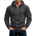 thumbnail image 5 of hoksml Men's Full Zip Up Hoodie Jacket Multi Pockets Casual Outerwear for Daily Wear Fall Work Travel Comfort, 5 of 8