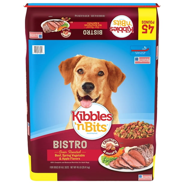 Kibbles 'N Bits Bistro Oven Roasted Beef, Spring Vegetable & Apple Flavor  Dog Food, 45-Pound