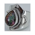 thumbnail image 6 of Navya Craft Mystic Topaz Pearshape 925 Sterling Silver Handmade Statement Women Ring Size 12.5, 6 of 7