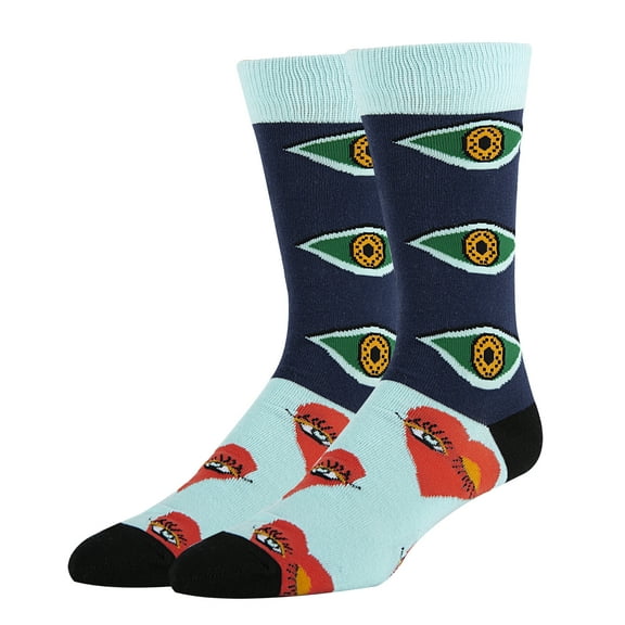 Sock It Up Men's Colorful Patterned Dress Socks, Premium Cotton Casual Fashion Crew Socks, EYE Love It