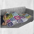 thumbnail image 6 of Educational Soft Flannel Fleece Throw Blanket, Colorful Lower Case Alphabet Blocks Kids Font Abc Cartoon Style Typography, Cozy Plush for Indoor and Outdoor Use, 60" x 80", Multicolor, by Ambesonne, 6 of 6