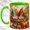 Green, variant on Basket Gnomes Coffee Mug, Autumn Harvest Mug, Ceramic 11 oz
