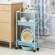 thumbnail image 5 of Multi Layer Movable Plastic Storage Rack Large Capacity Layered Storage Rack With Wheels Living Room/bedroom/bathroom/kitchen Item Storage Rack, 5 of 6