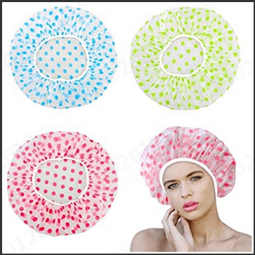 Djunllk Shower Cap - 3 PCS Elastic Waterproof Shower Caps, Reusable Shower Cap, Hair Cap After Bath, Shower Cap for Women