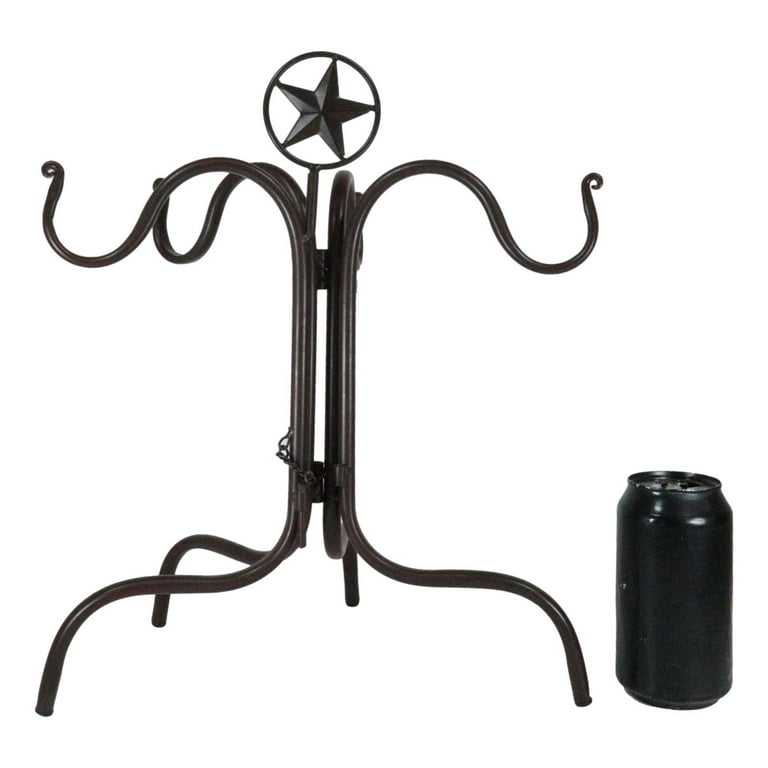 Rustic Western Lone Star Mug Tree Metal Holder Organizer Rack