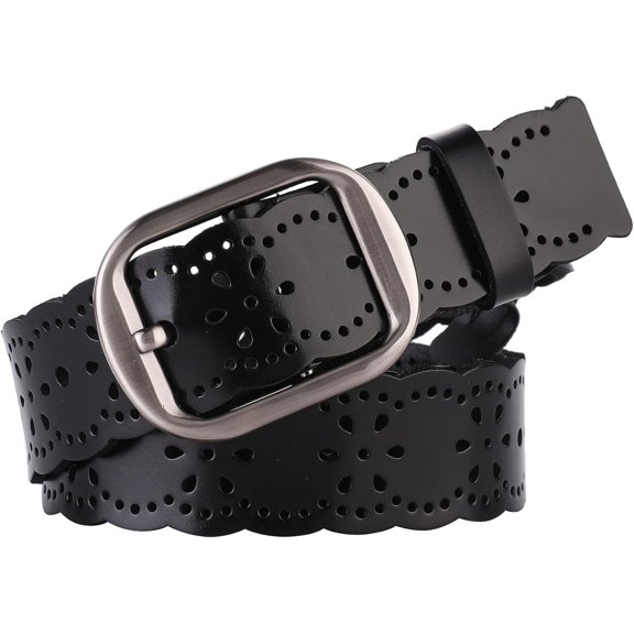 Lace Hollow Women's Leather Belt - Elegant and Feminine Accessory for Dresses and Jeans -Versatile Belt for Women