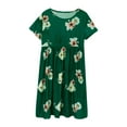 thumbnail image 1 of Cathalem Robes Filles Été Printemps Robe Été Coton Uni Midi Robe d'Été, Vert 140, 1 of 5
