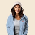 thumbnail image 4 of Dalix Strawberry Embroidered Fleece Zip Washed Hoodie Cold Fall Winter Women in Misty Blue S Small, 4 of 5