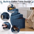 thumbnail image 5 of Holaki 138" Oversized Modular Sectional Sofa, 3 Seater Comfy Cloud Couch with 2 Built-in Side Tables for Living Room, Modern Wide Seat Down-Filled Sofa with Storage Space, Blue, 5 of 10