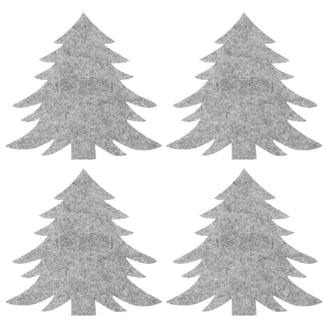 KAKOWELY 4PCS Xmas Tree Cutter Fork Bag Christmas Tableware Bag Practical Tableware Cover,7.87"X7.87"X0.08"