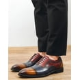 thumbnail image 5 of Santimon Blue Dress Shoes for Men Multicolor Wingtip Brogue Derby Shoes Lace-up Classic Formal Shoes US 9, 5 of 8