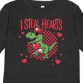 thumbnail image 4 of Inktastic I Steal Hearts Dinosaur Valentine's Day Boys Long Sleeve Toddler T-Shirt, 4 of 5