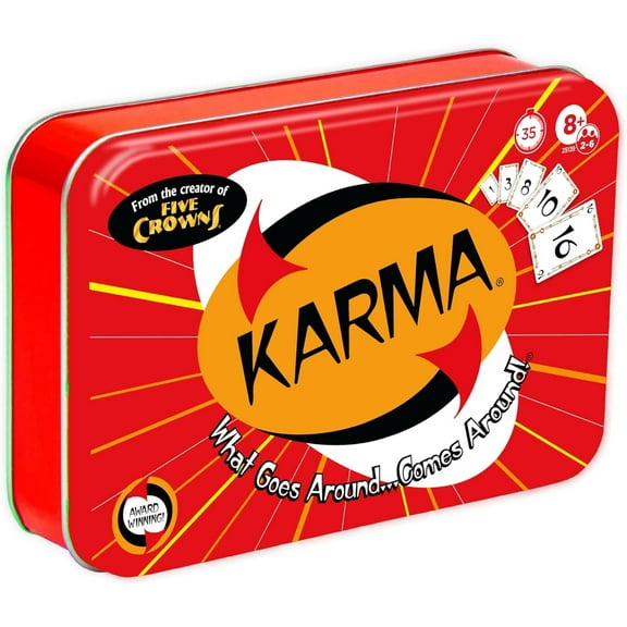 Karma Card Games for Kids – Collectable Tin -  Card Games for Adults, Family Games Night, Card Games for Families, Multi-Player, Travel Games, Playing Cards,  Ages 8 