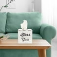 thumbnail image 5 of AuldHome Design White Tissue Box Cover; Enamelware Square Distressed Farmhouse Vintage Style Decor Tissue Holder, 5 of 10