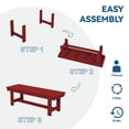 thumbnail image 5 of JUSTLET HDPE Outdoor 2-Person Dining Bench, Durable and Weather-Resistant for Patio, Garden and Balcony Use, Dark Red, 5 of 8