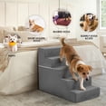 thumbnail image 2 of Dog Stairs For Small And Medium Dogs  5-step Pet Steps With High-density Foam Indoor Non-slip Ramp Puppy Older Cats Bed Couch Sofa Grey, 2 of 7