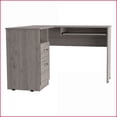 thumbnail image 5 of Desks, L-Shaped with Left Return, Retractable Keyboard Tray, Two Drawers, Open Shelf | Light Gray | Particle Board, 5 of 6
