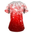 thumbnail image 3 of BDPORKAS Christmas Scrub Tops Women Cute V-Neck Nursing Uniform V Neck Short Sleeve Snowflake Printed Holiday Scrub Working Uniforms, 3 of 3