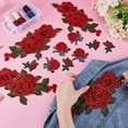 thumbnail image 3 of 12 parches bordados con diseño de flor y rosa, 3 estilos para coser o planchar., 3 of 7