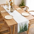 thumbnail image 3 of Table Runner 72 Inches Long for Kitchen Dining, Modern Green Leaf Dresser Scarf Farmhouse, Dining Table Decorations for Wedding/Parties, Summer Botanical Chic Plant 13 x 72 In, 3 of 8