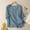 *Blue, variant on ClodeEU Women's Summer Short Sleeve V Neck Linen Blouse,Solid Color Breathable Casual Loose Top Blue,Women's Plus L