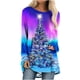 thumbnail image 2 of Pntutb Navidad Mujer Moda Casual Manga larga Cuello redondo tops Blusa suelta Camisas estampadas Pntutb Pntutb-6183, 2 of 5