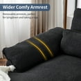thumbnail image 5 of Capri 110" Cloud Couch, U Shaped Teddy Fleece Sofa Set, Modular Sleeper Sectional Sofa with Double Chaise for Living Room, Black, 5 of 12