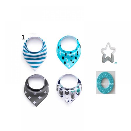 

Big Clearance!!Baby Bandana Drool Bibs for Teething and Drooling - 4 Pack Super Absorbent Cotton Bibs Teething Toys Set Toddler Baby Gift for Boys & Girls